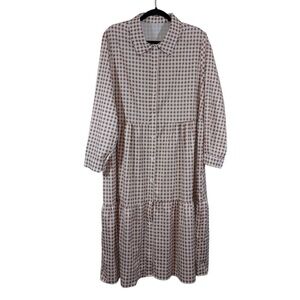 Unbranded Brown & White Gingham Dress Size 2x